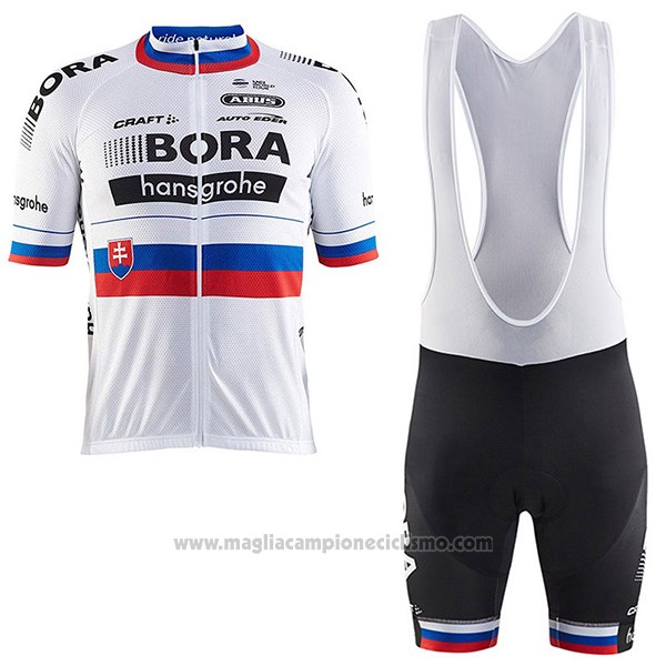 2017 Abbigliamento Ciclismo Bora Campione Slovacchia Manica Corta e Salopette